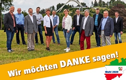 Wir möchten Danke sagen für die Unterstützung und das Vertrauen bei der Kommunalwahl am 13.09.2020!