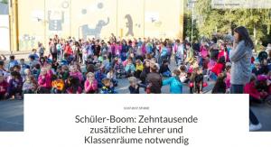 Obwohl die Schülerzahl bis 2020 erst noch leicht sinkt, steigt sie bis zum Jahr 2030 um 8 Prozent an.